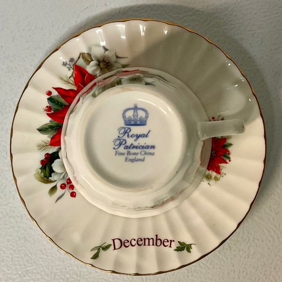 Royal Patrician December Teacup and Saucer Set. Fine Bone China. Vintage. - Picture 4 of 6